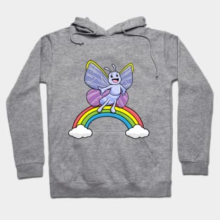 Butterfly on a rainbow with clouds Hoodie